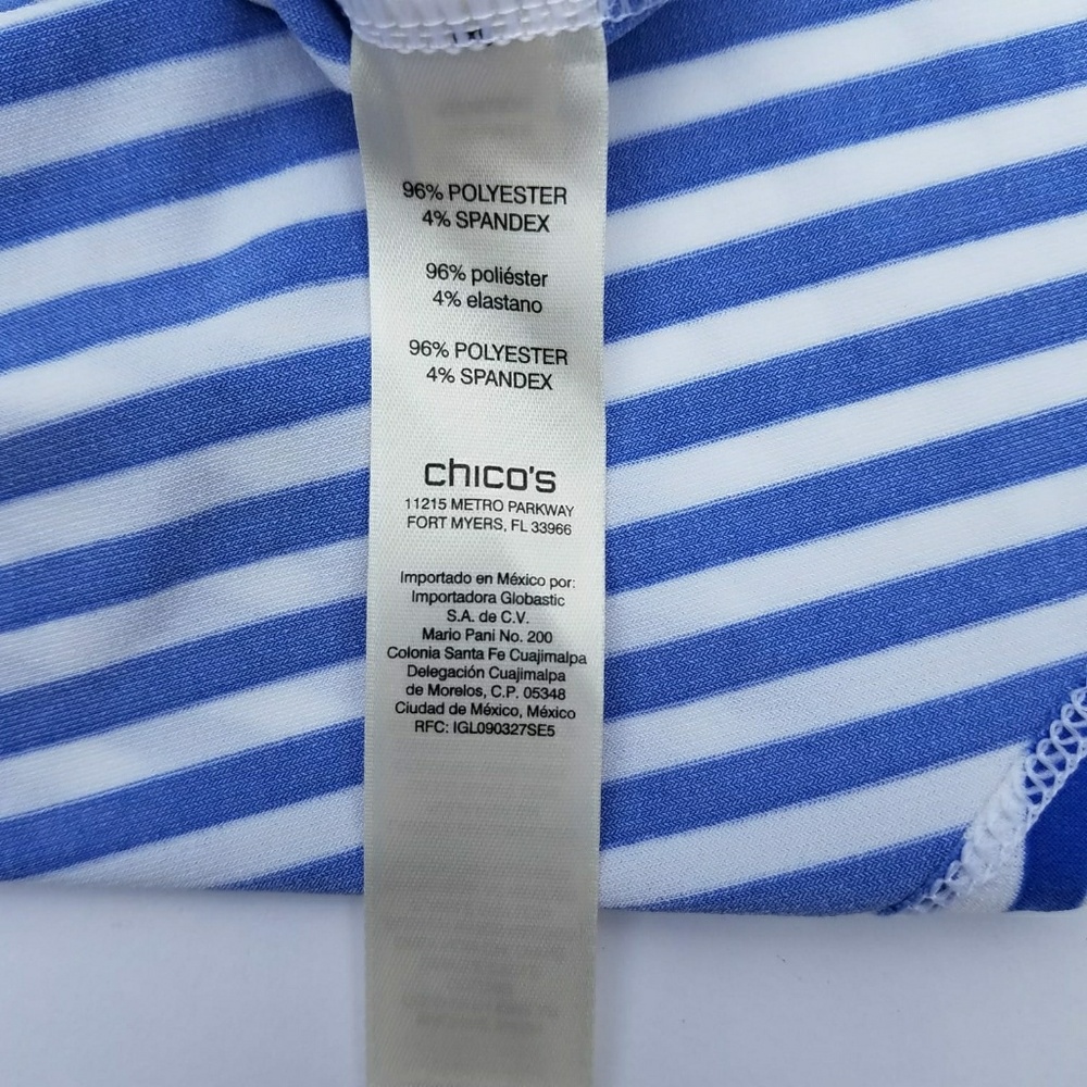Chico's white and blue stripped top - Picture 4 of 5